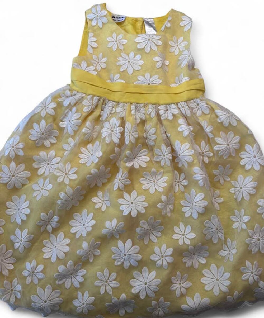 kids Blueberry Boulevard Yellow Floral Daisy Dress size 6